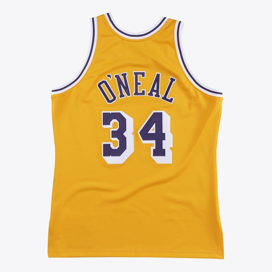 Men's Shaquille O'Neal Gold Los Angeles Lakers 1996/97 Hardwood Classics Authentic Player Jersey